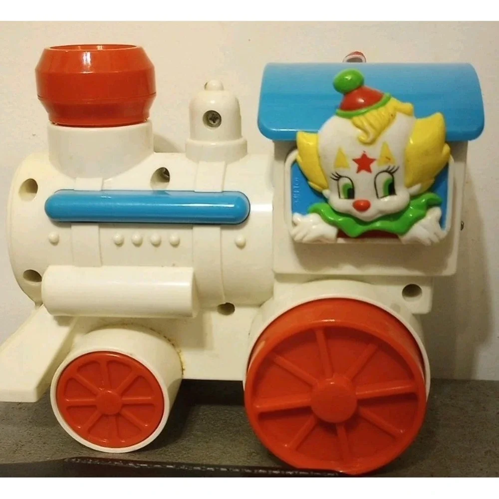 Vtg 90s Circus Remco Bozo's Clown Babies Train RARE HTF Nightlight Musical Toy